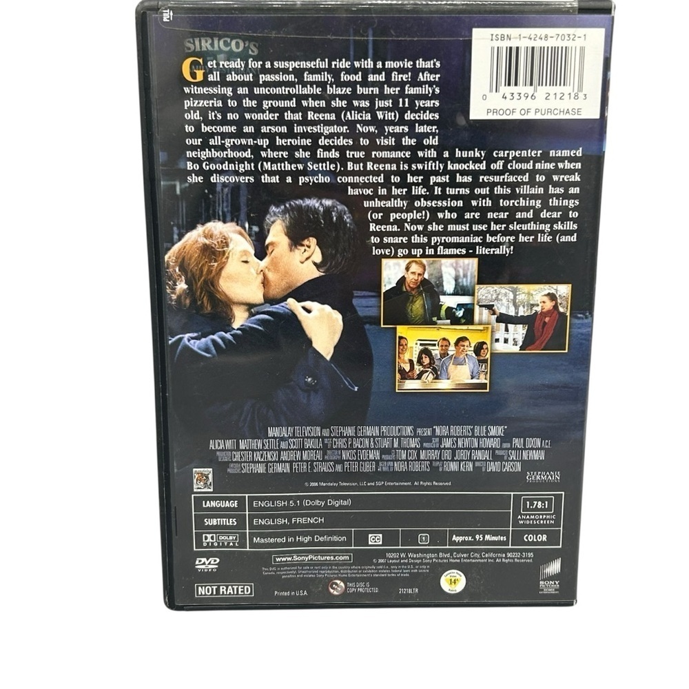 Blue Smoke DVD Nora Roberts Movie Alicia Witt Matthew Settle Suspense Drama - Picture 4 of 4